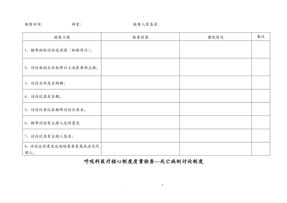 呼吸内科核心制度检查表_第2页