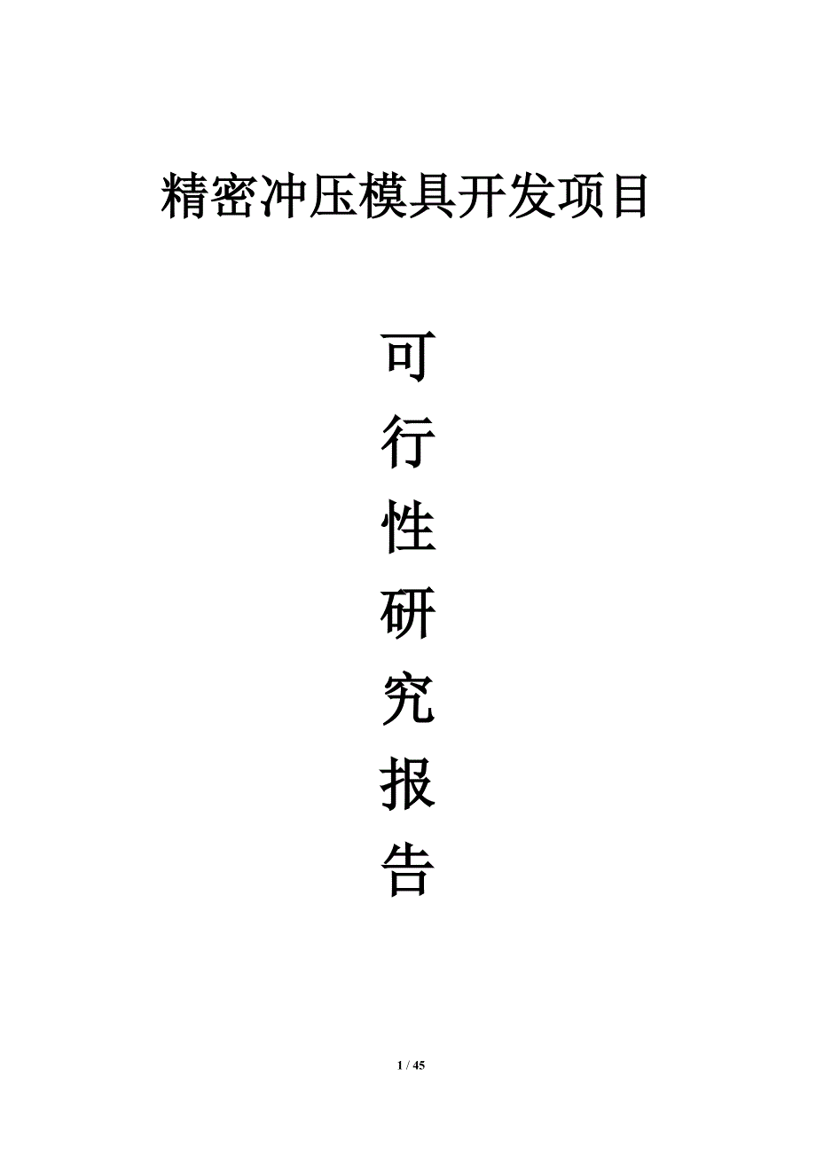 精密冲压模具项目策划书.doc_第1页