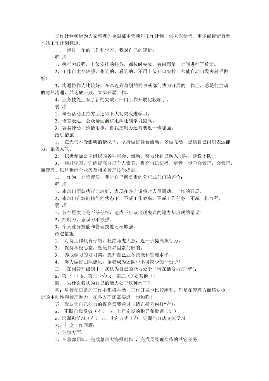 企划部新年工作计划范文_第3页