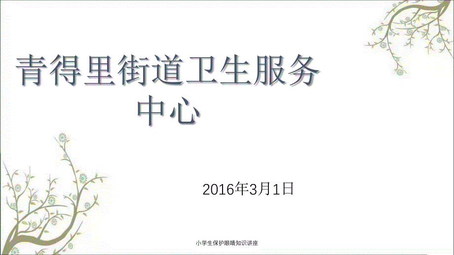 小学生保护眼睛知识讲座_第1页