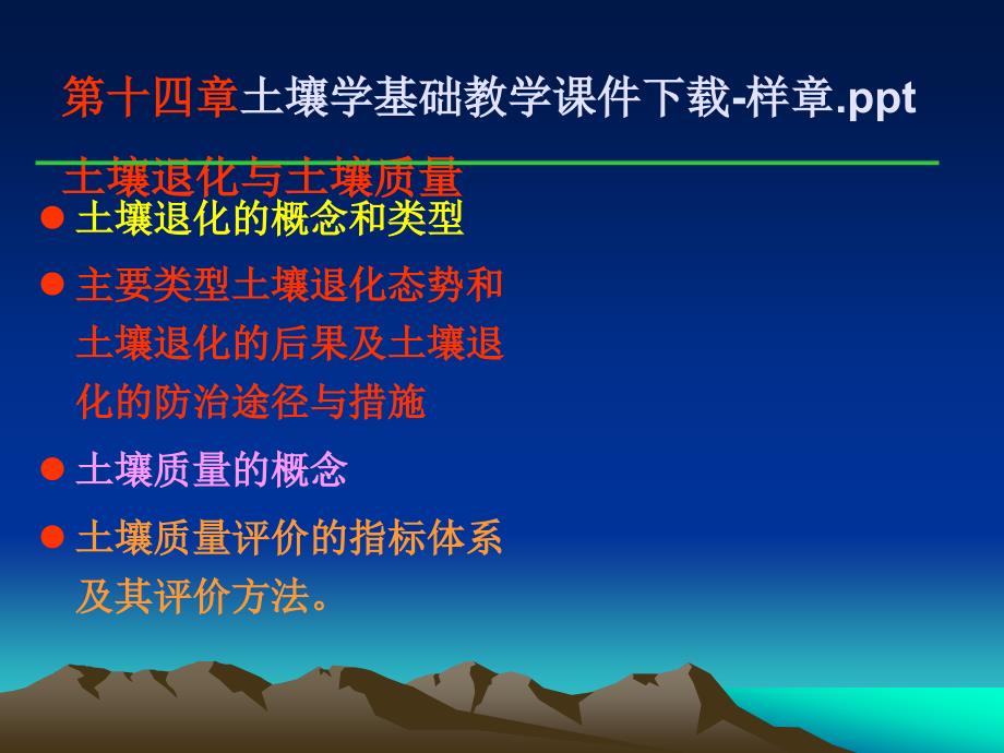 第十四章土壤学基础教学课件样章ppt土壤退化与土壤质量_第1页