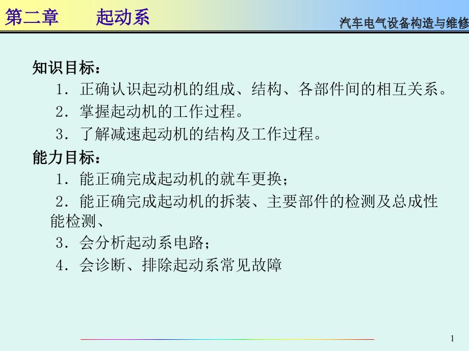 汽车起动系构造与维修_第1页