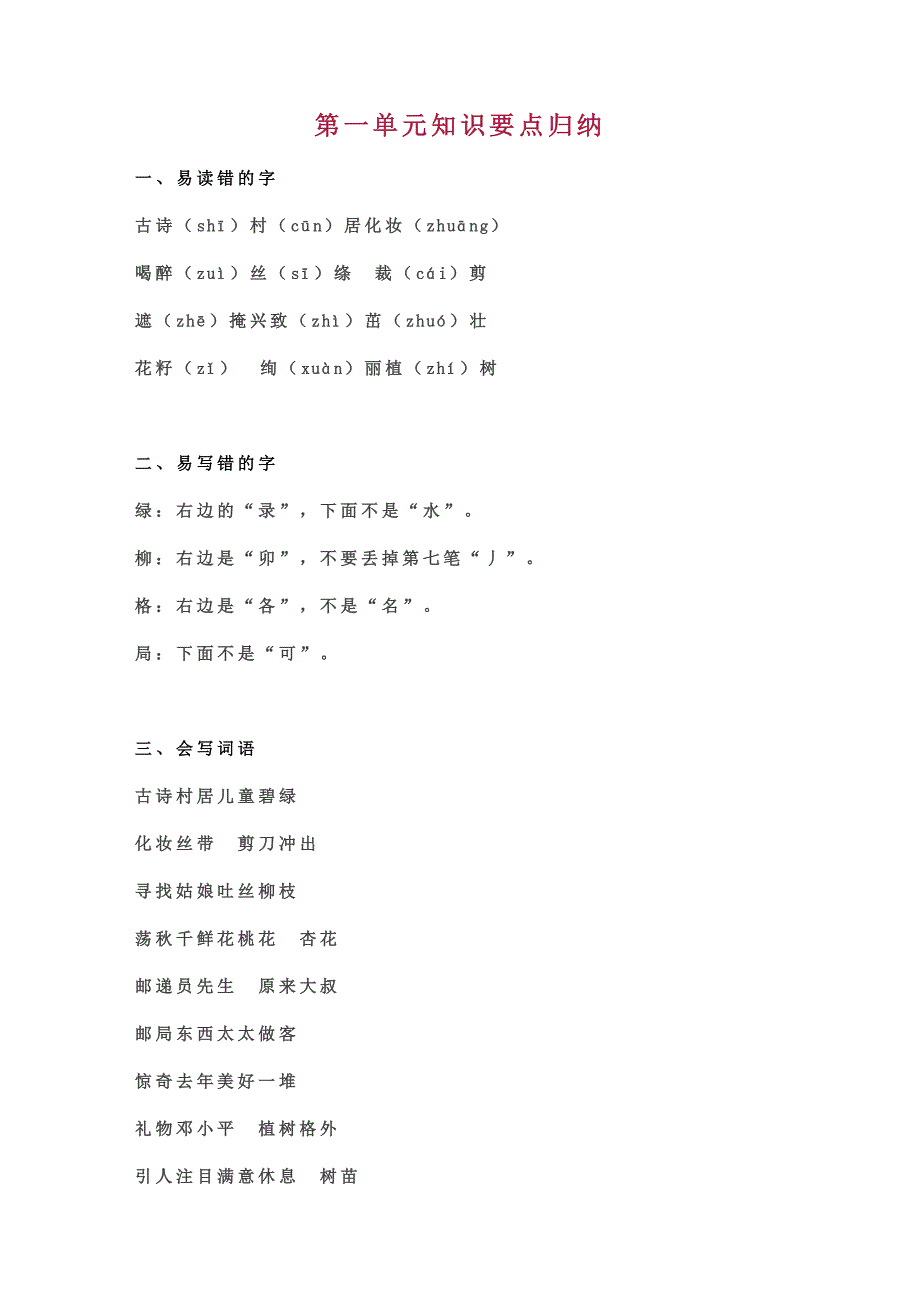 二年级下册语文知识点归纳整理_第1页