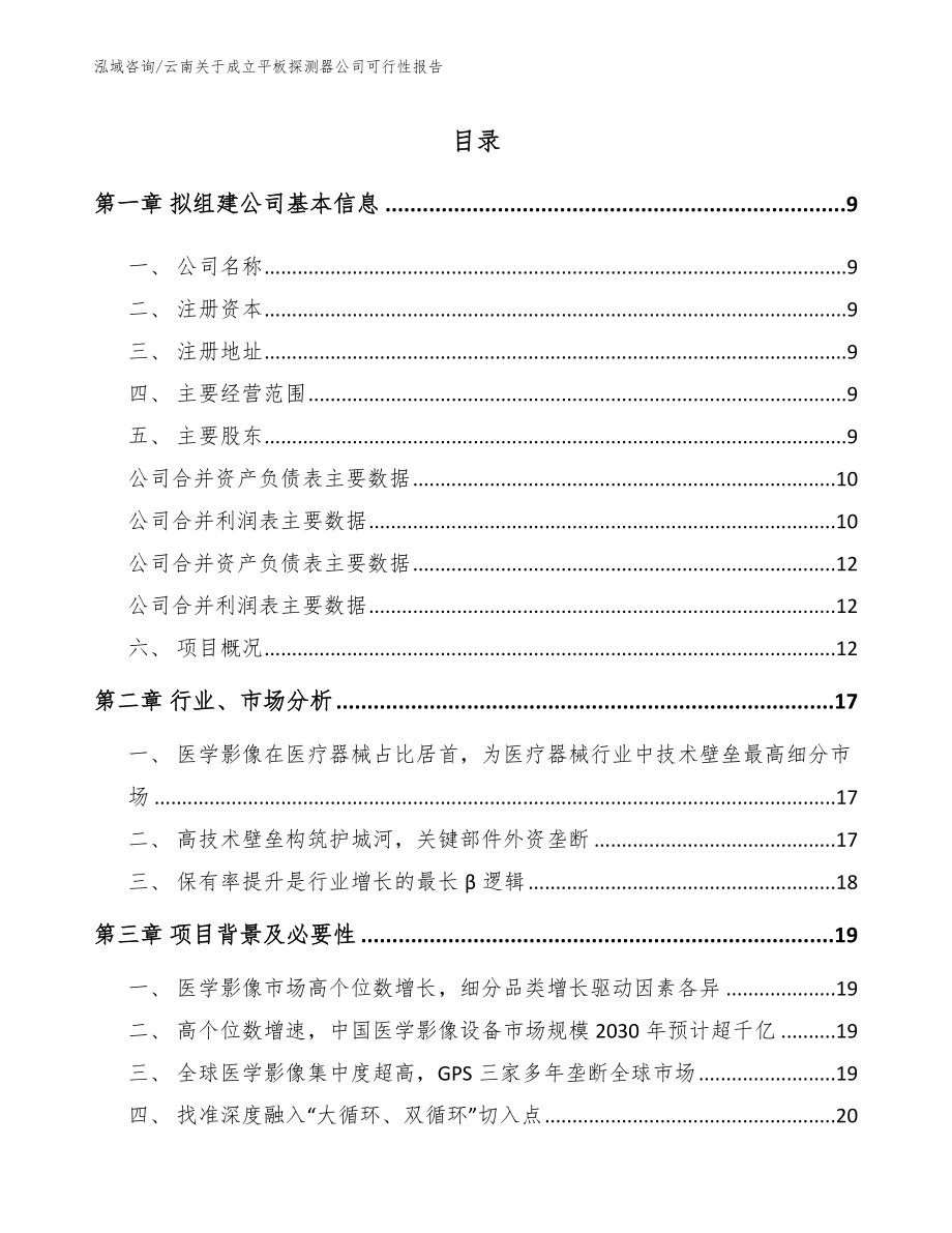 云南关于成立平板探测器公司可行性报告_模板范文_第2页