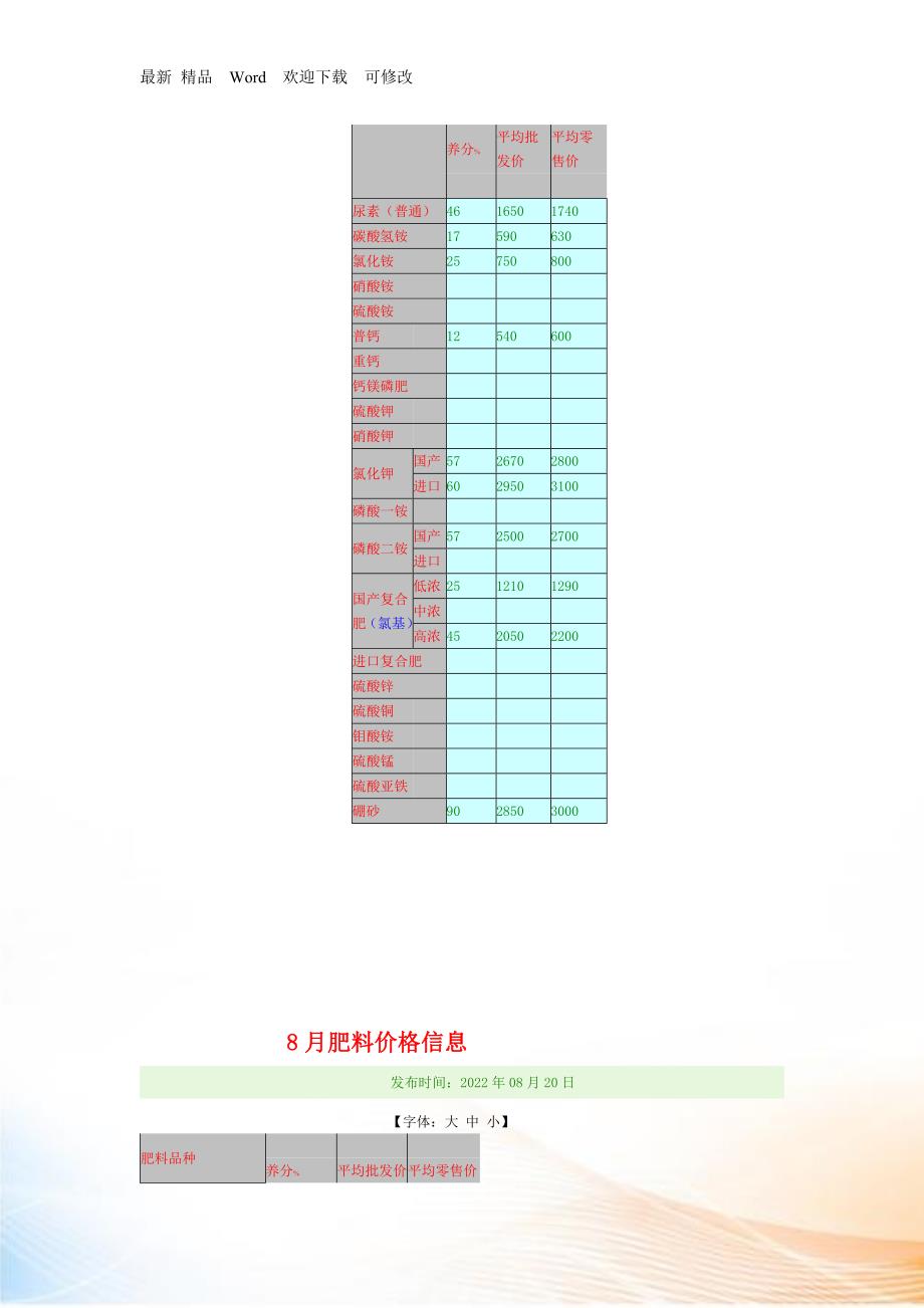 肥料价格表_第4页