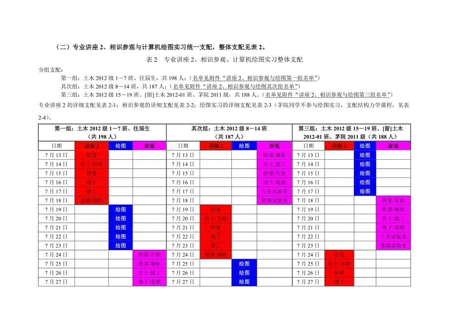 西南交大2012级土木工程学院暑期实习安排_第5页