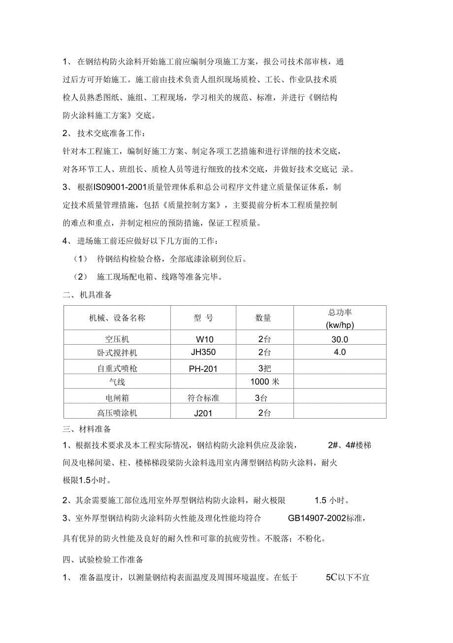 防火涂料施工专业技术方案_第5页