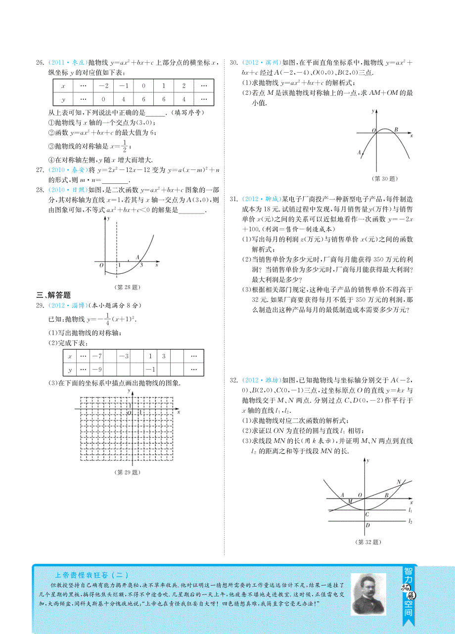 【3年中考2年模拟】山东省2013届中考数学 专题突破 3.3二次函数（pdf） 新人教版_第4页