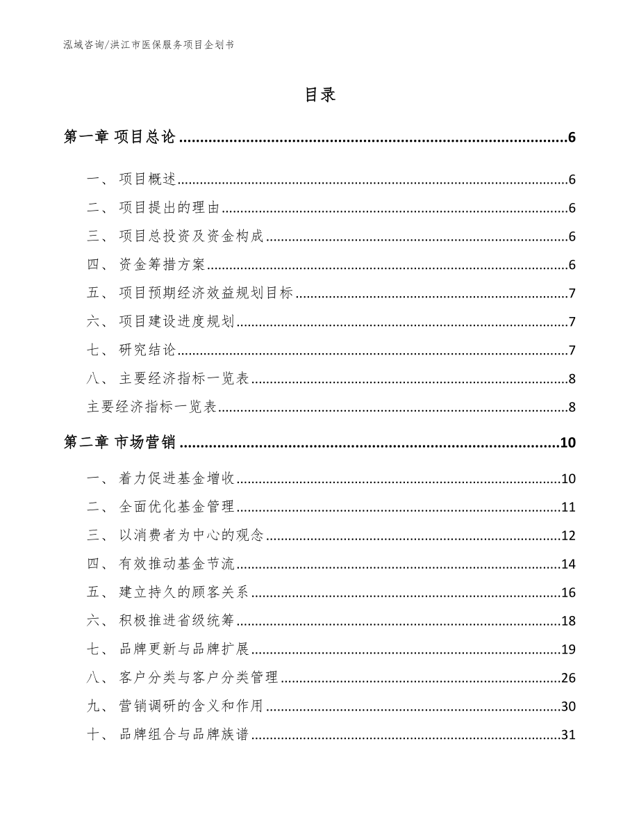 洪江市医保服务项目企划书（模板参考）_第2页