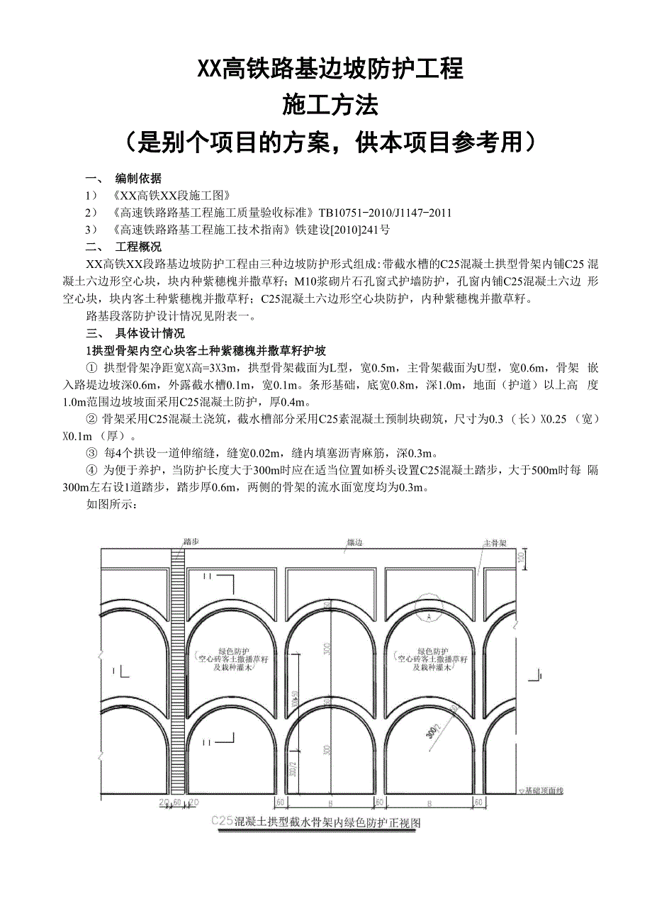 高铁路基边坡防护工程施工方案_第1页