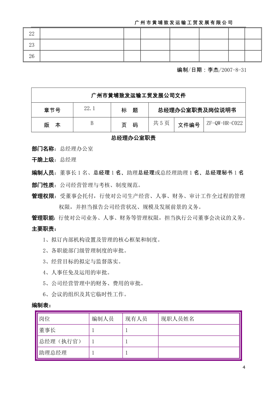 各部门职责与岗位说明书汇编(最新)_第4页