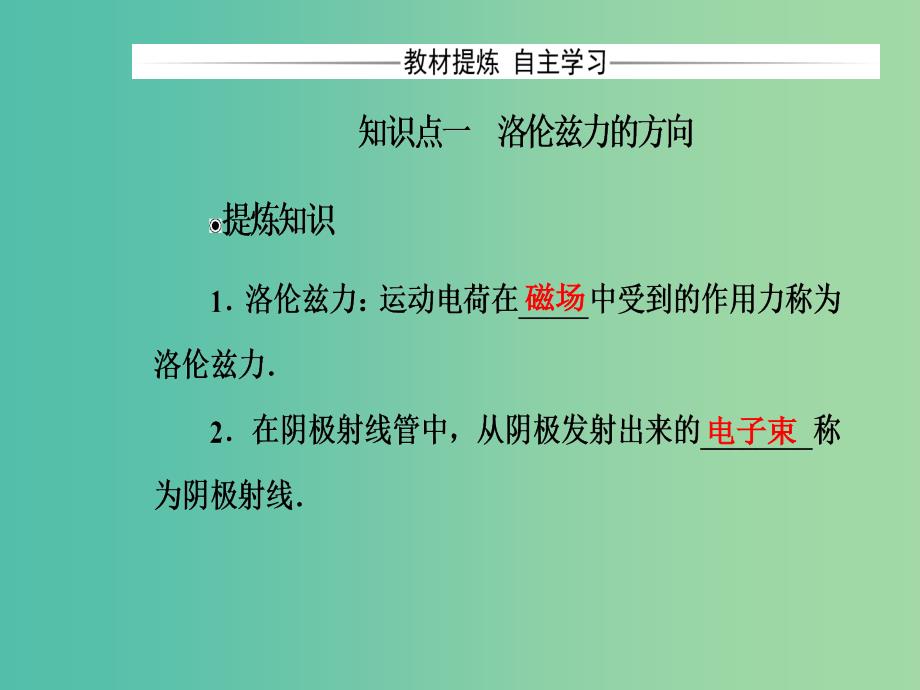 高中物理 第三章 磁场 第五节 研究洛伦兹力课件 粤教版选修3-1.ppt_第4页