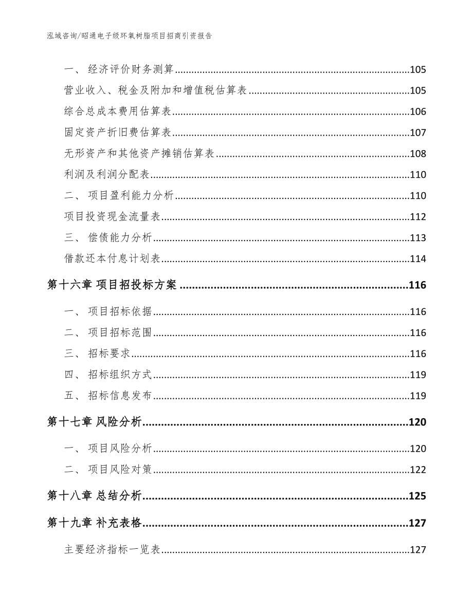 昭通电子级环氧树脂项目招商引资报告【范文参考】_第5页