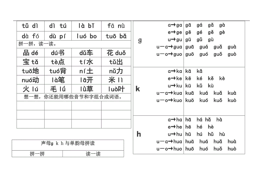声母与单韵母拼读_第3页