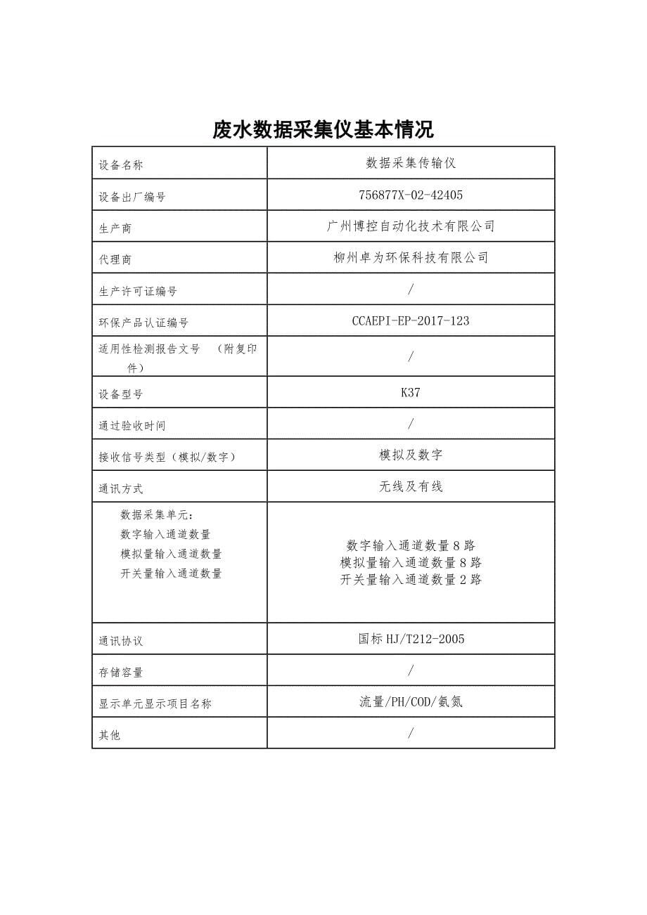 污染源自动监控设施备案登记表废水_第5页