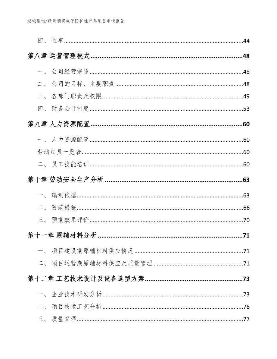 赣州消费电子防护性产品项目申请报告_参考模板_第5页