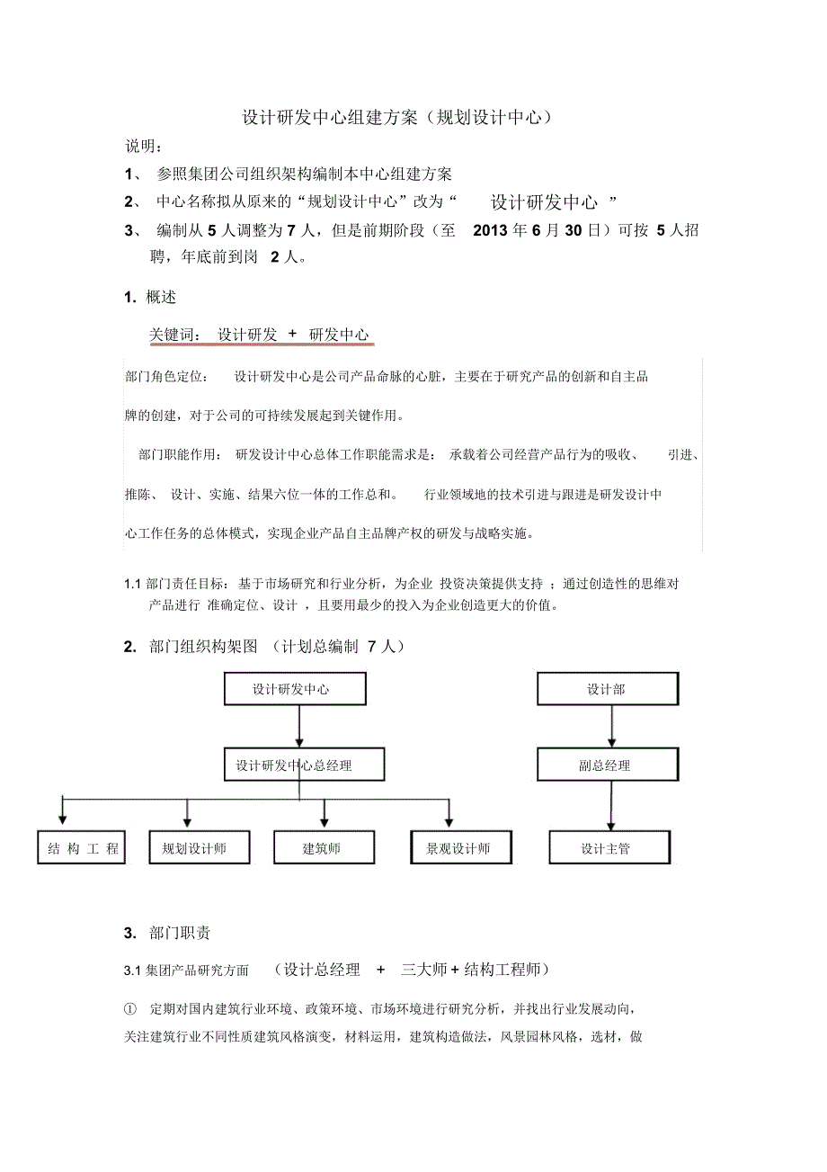 设计研发中心组建总结方案设计_第1页