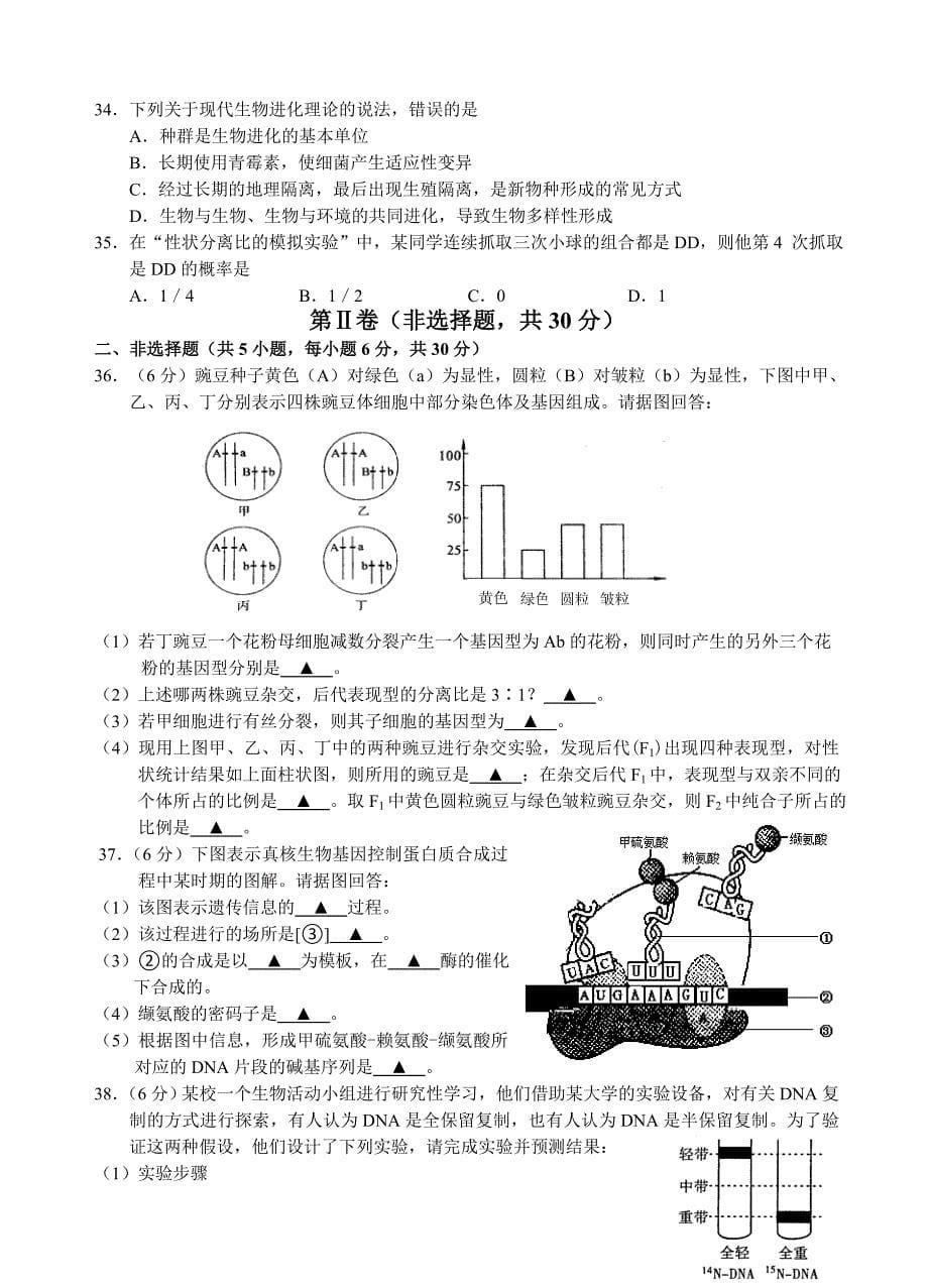 必修2期末考试卷（海安）.doc_第5页