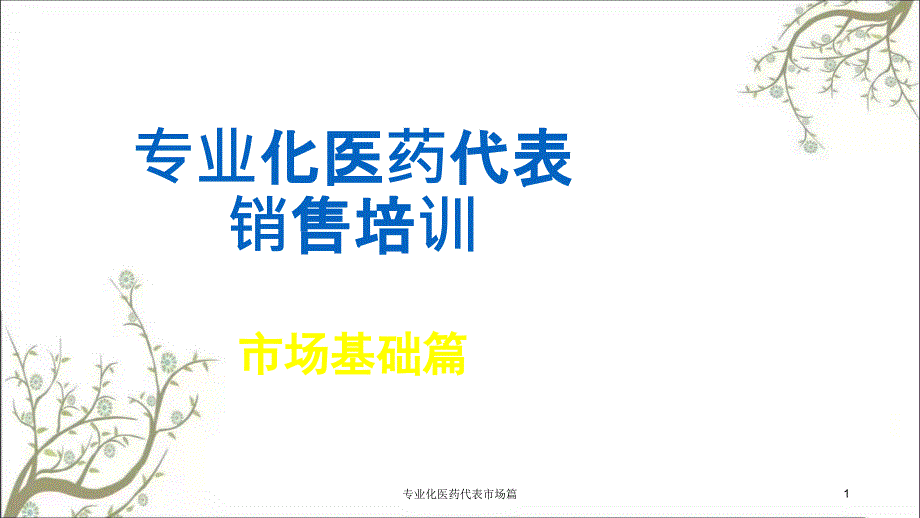 专业化医药代表市场篇课件_第1页