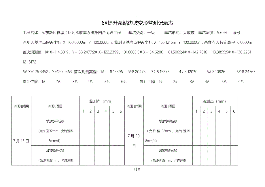 边坡变形监测表68897_第1页