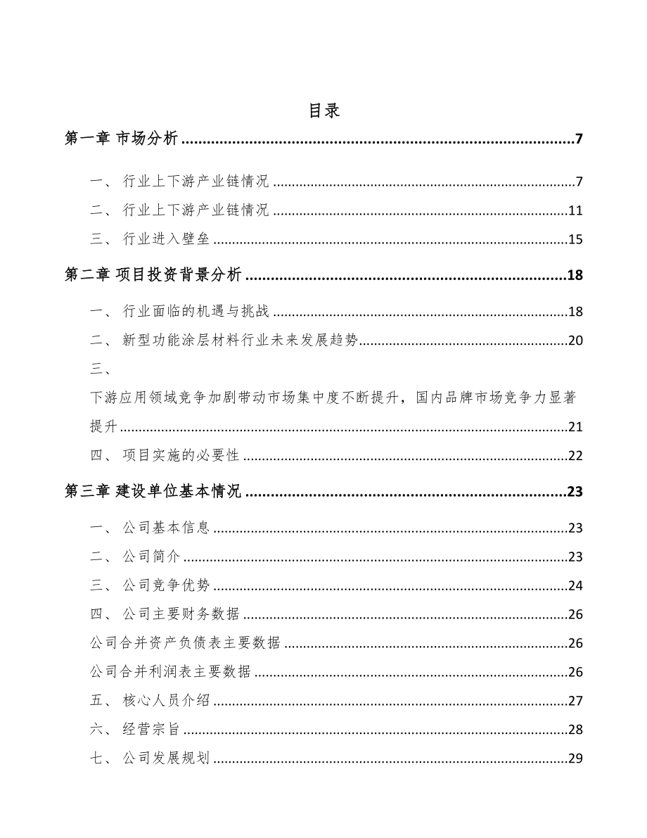 湖南功能涂层材料项目可行性研究报告(DOC 67页)_第2页