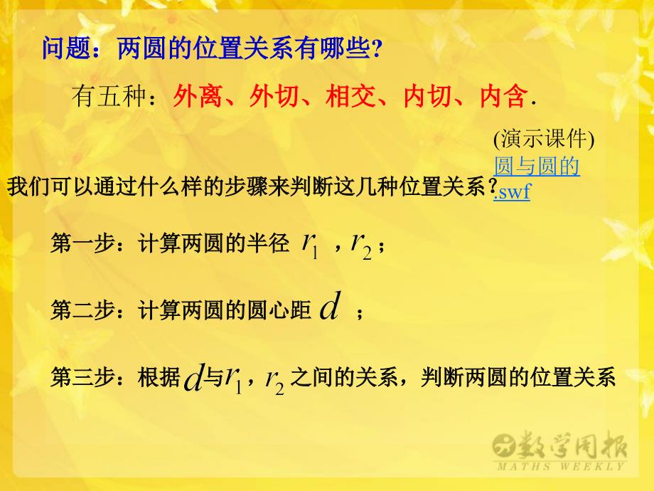 2022-2023学年高中数学 2.2.3圆与圆的位置关系课件2课件 苏教版必修2_第2页