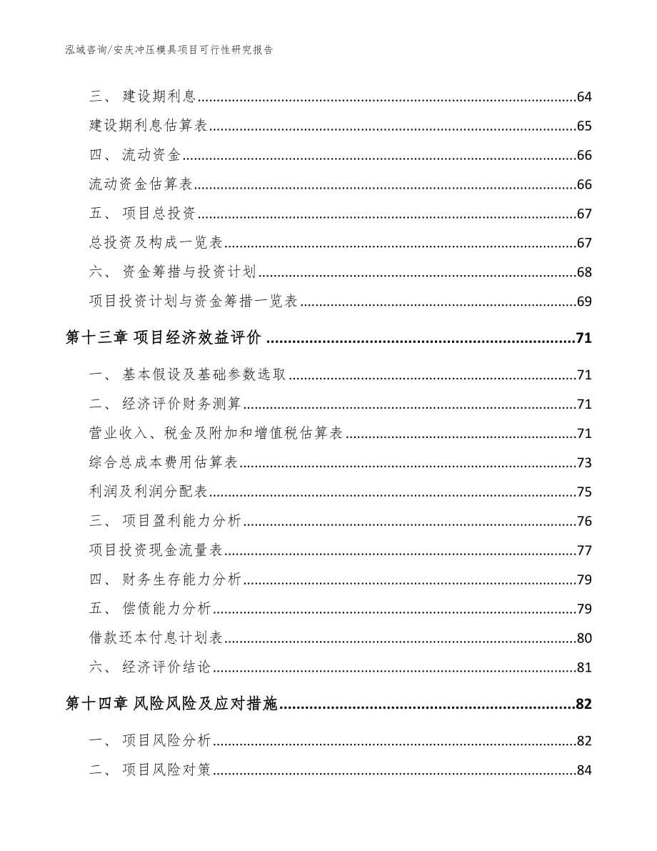 安庆冲压模具项目可行性研究报告模板范文_第5页