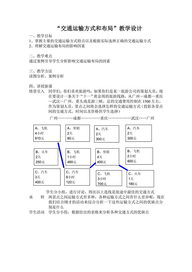 ok交通运输方式和布局.doc