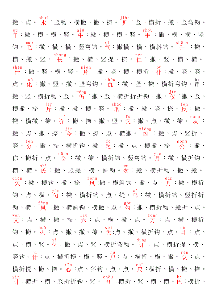 3500个常用汉字笔顺表带拼音_第3页