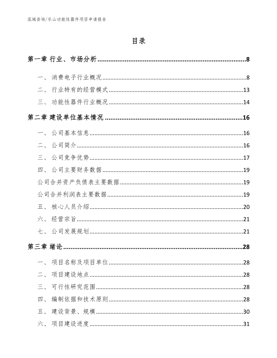 乐山功能性器件项目申请报告_第2页