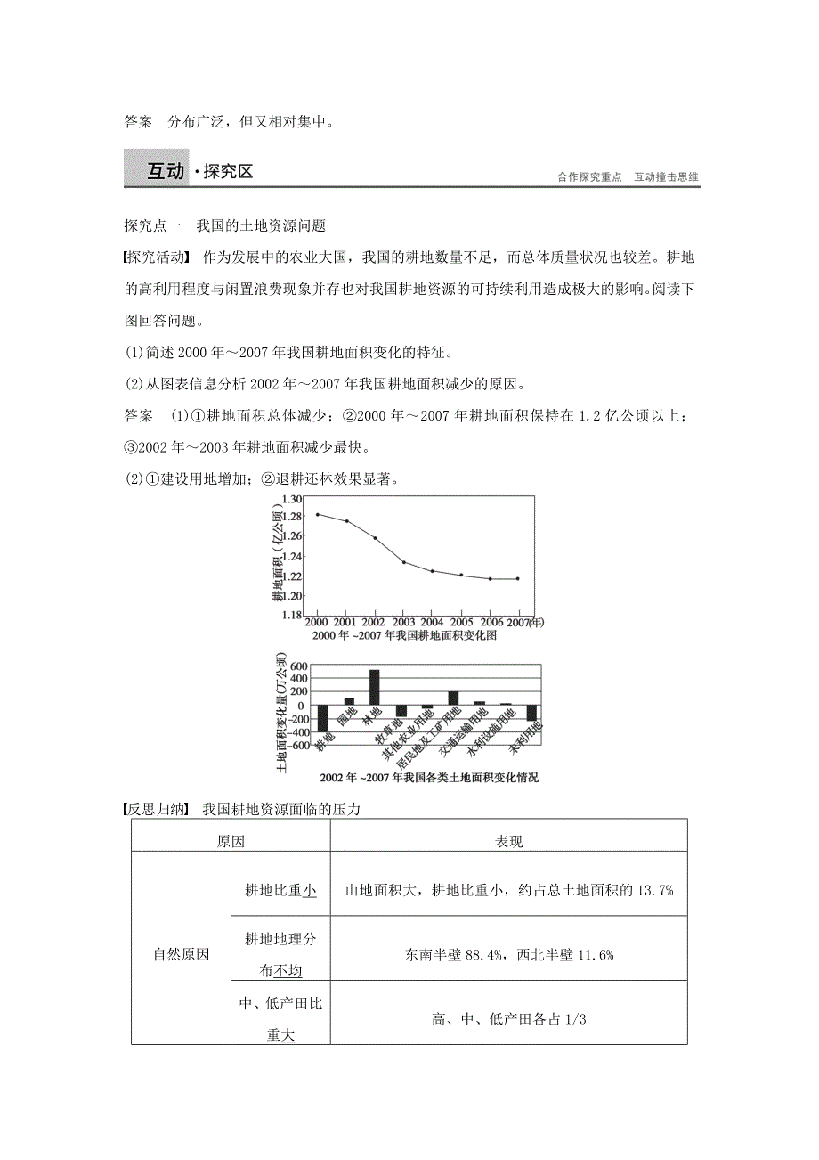 精品【湘教版】选修六：2.1.2我国的土地资源问题和矿产资源问题学案_第2页