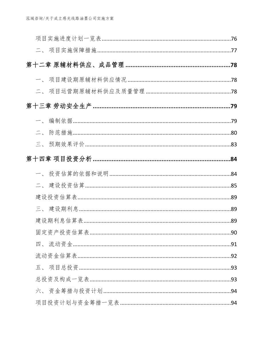 关于成立感光线路油墨公司实施方案_参考模板_第5页