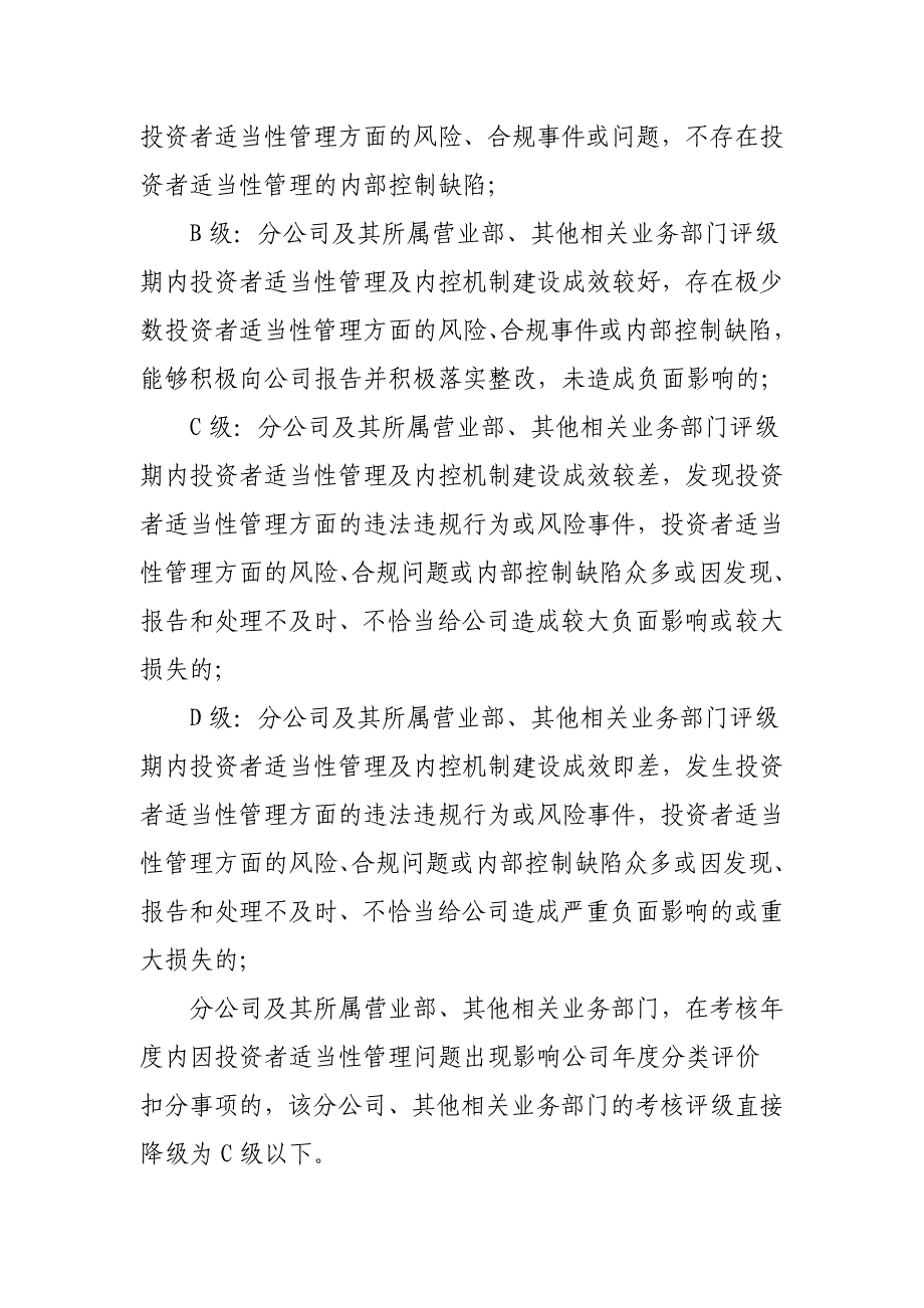 证券股份有限公司投资者适当性管理考核细则_第4页