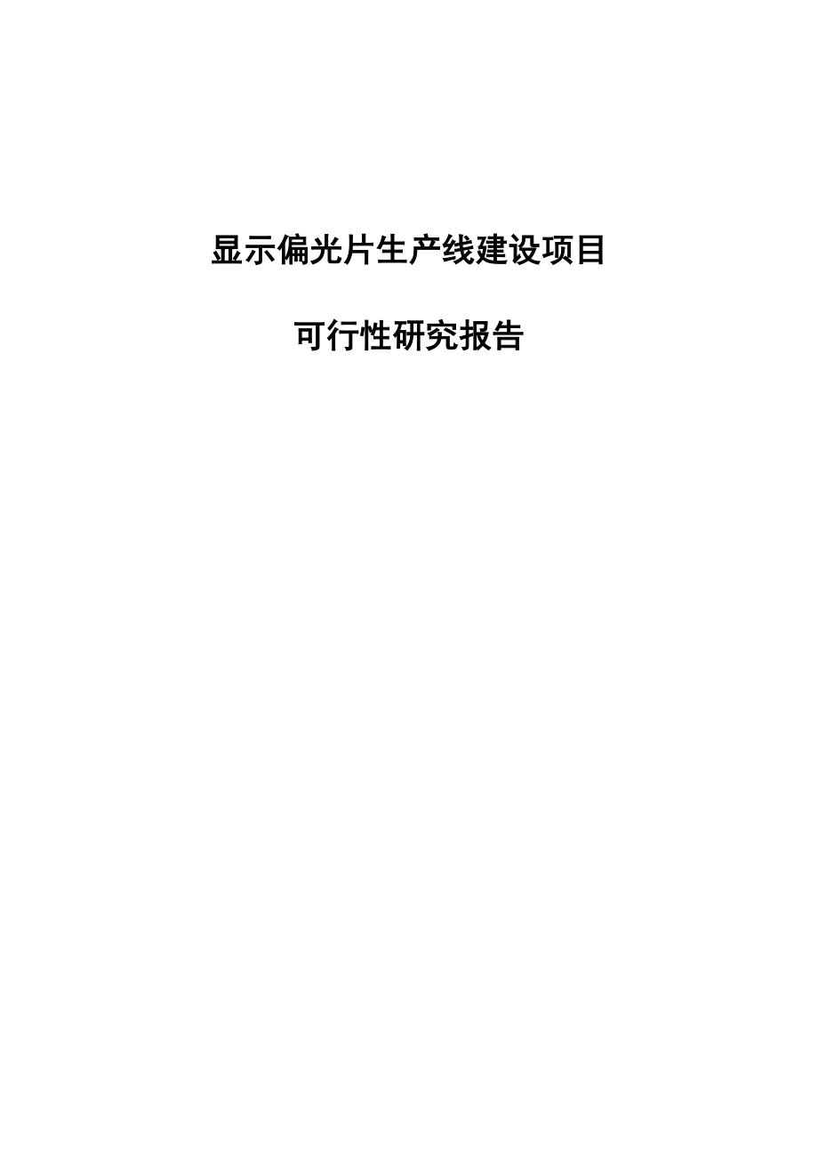 显示偏光片生产线建设项目可行性研究报告_第1页