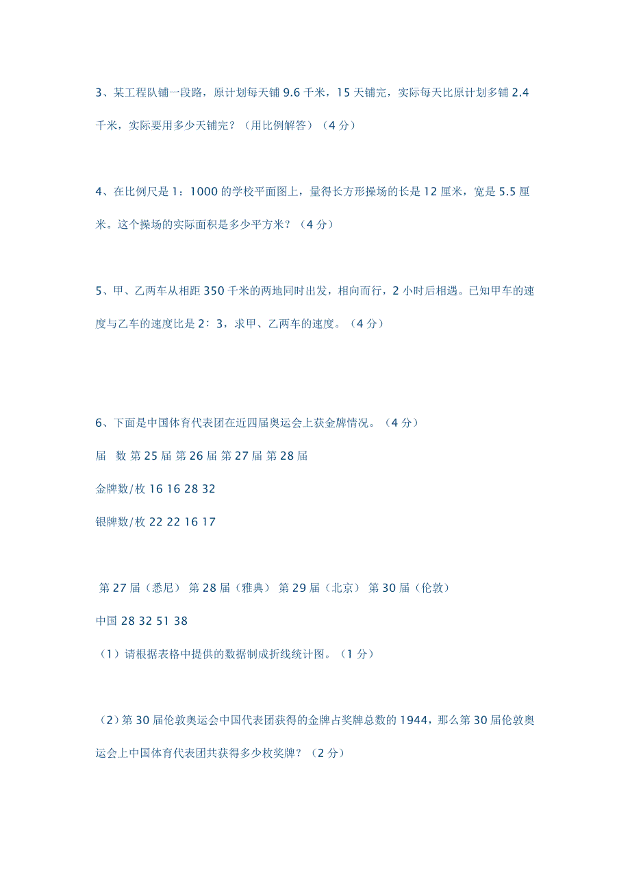 2014年小学六年级数学毕业水平能力测试卷_第4页