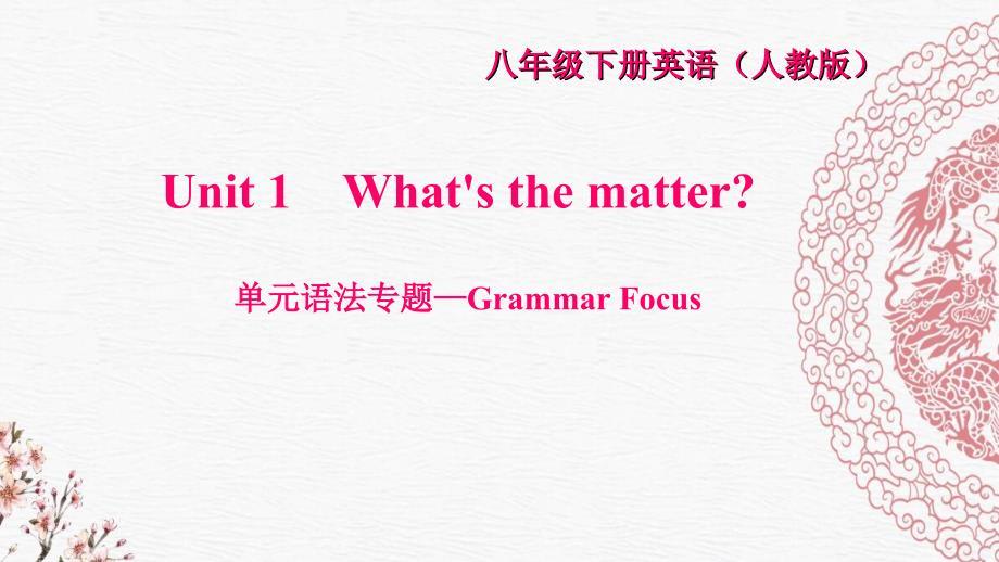 八年级英语下册Unit1Whatsthematter语法专题-GrammarFocus习题课件人教新目标版.ppt