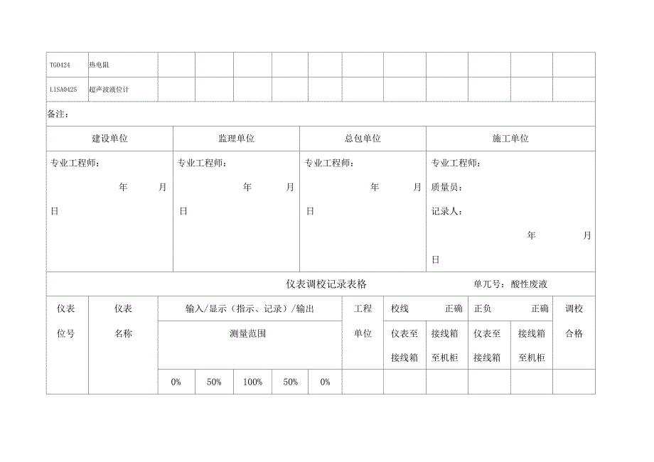 仪表调校记录表格_第4页