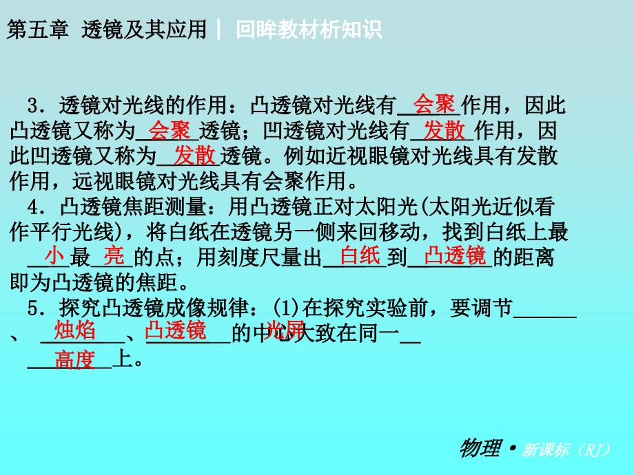 【复习全案人教通用】2013-2014学年八年级物理上册：第五章　透镜及其应用课件（29PPT回眸教材析知识+典例精析+实战演习）_第4页