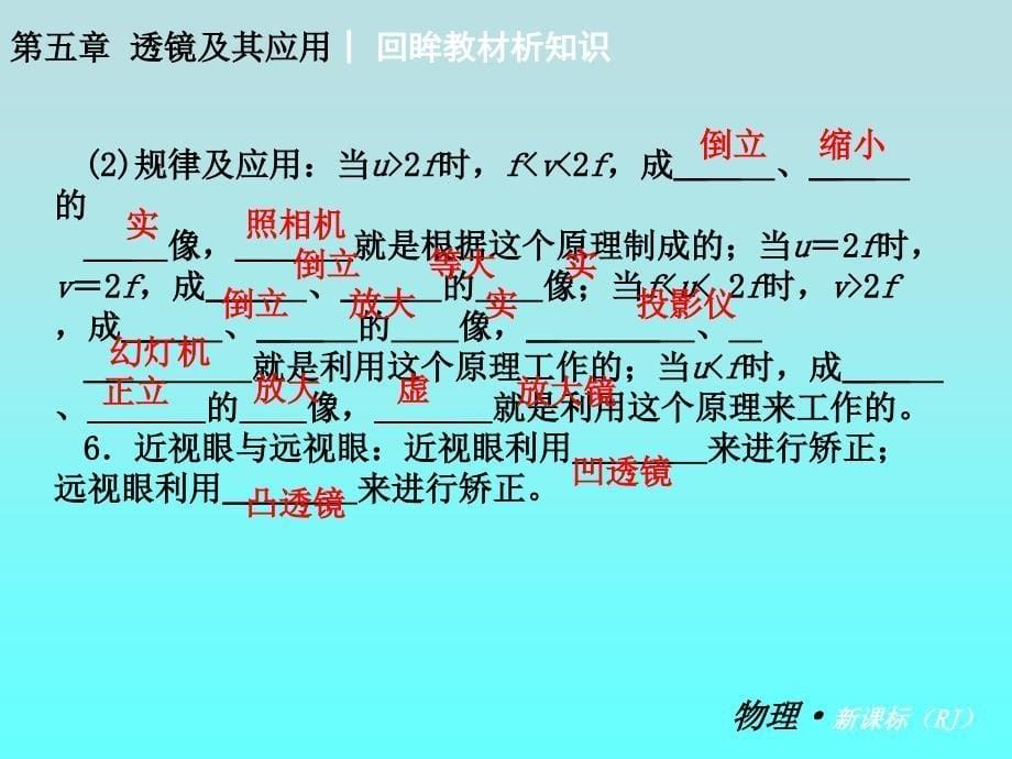 【复习全案人教通用】2013-2014学年八年级物理上册：第五章　透镜及其应用课件（29PPT回眸教材析知识+典例精析+实战演习）_第5页