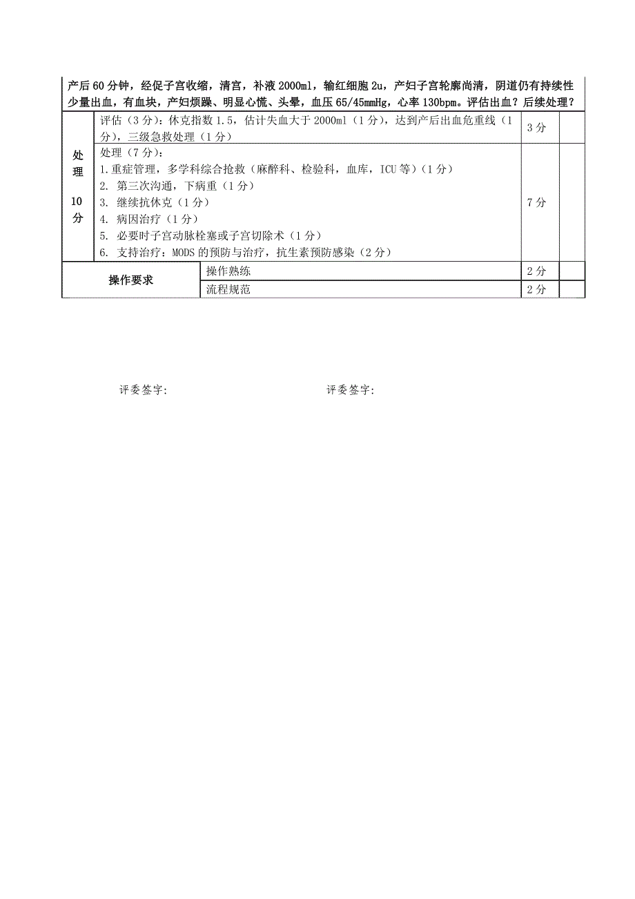 2015产后出血技能评分表_第3页