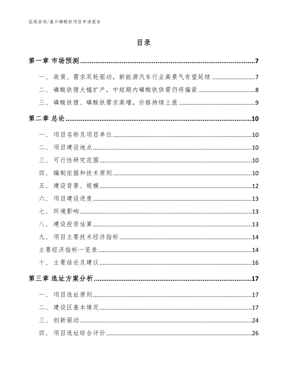 嘉兴磷酸铁项目申请报告_第2页