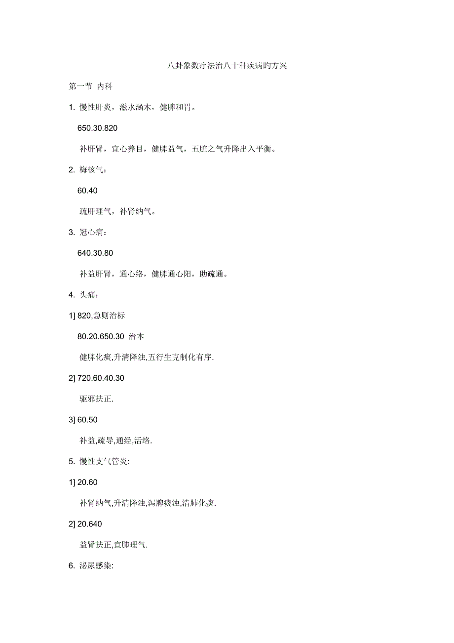 八卦象数疗法治八十种疾病的专题方案汇总_第1页