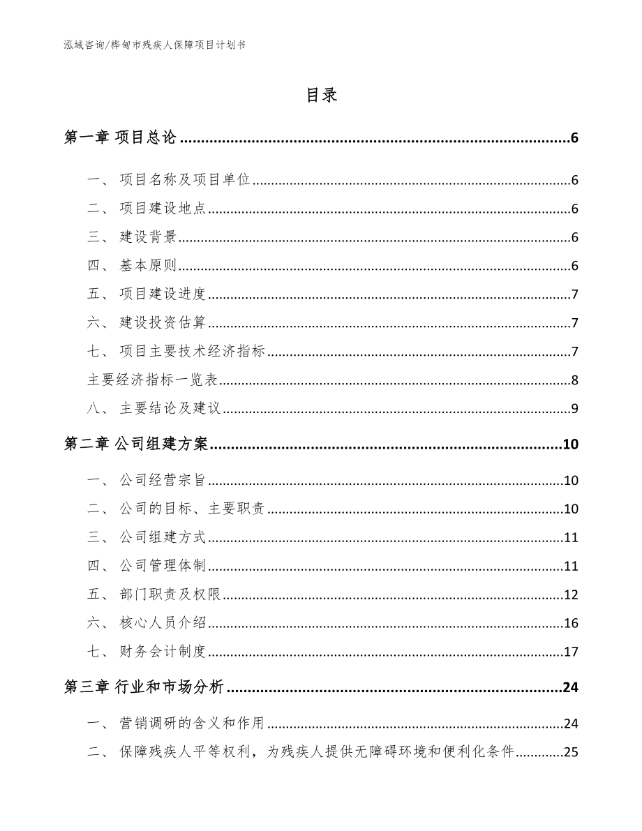 桦甸市残疾人保障项目计划书_第1页