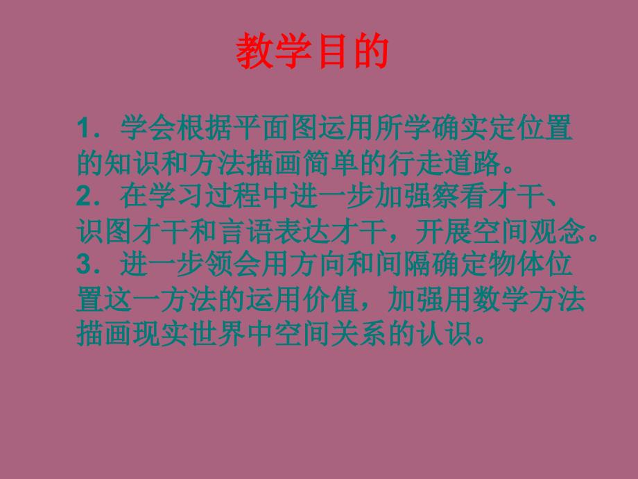 小学六年级下学期数学描述简单的行走路线ppt课件_第2页