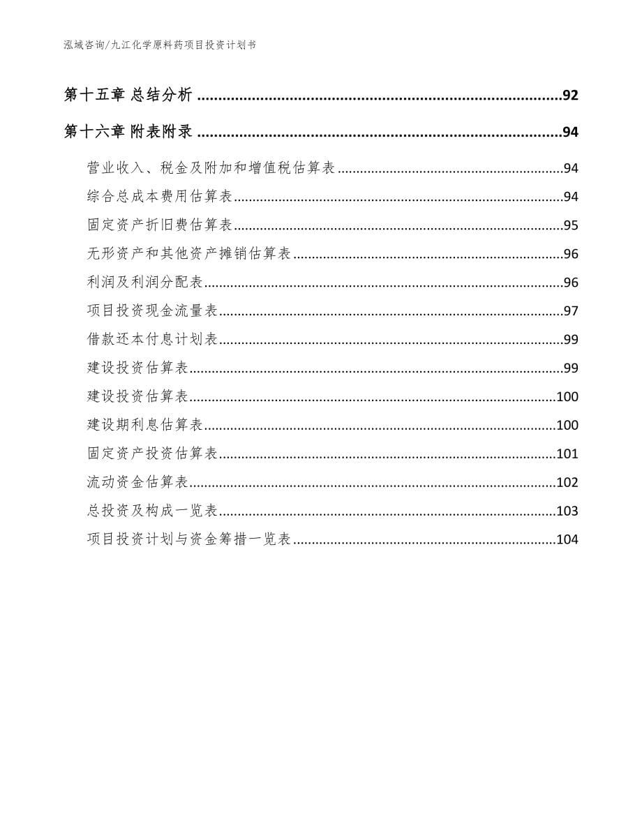 九江化学原料药项目投资计划书_第5页