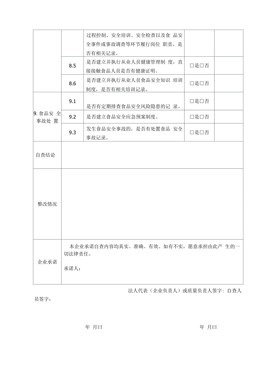 食品生产企业食品安全风险隐患自查表_第4页