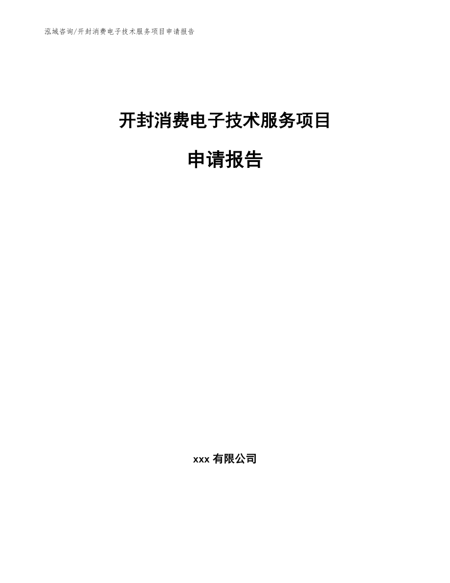 开封消费电子技术服务项目申请报告_第1页