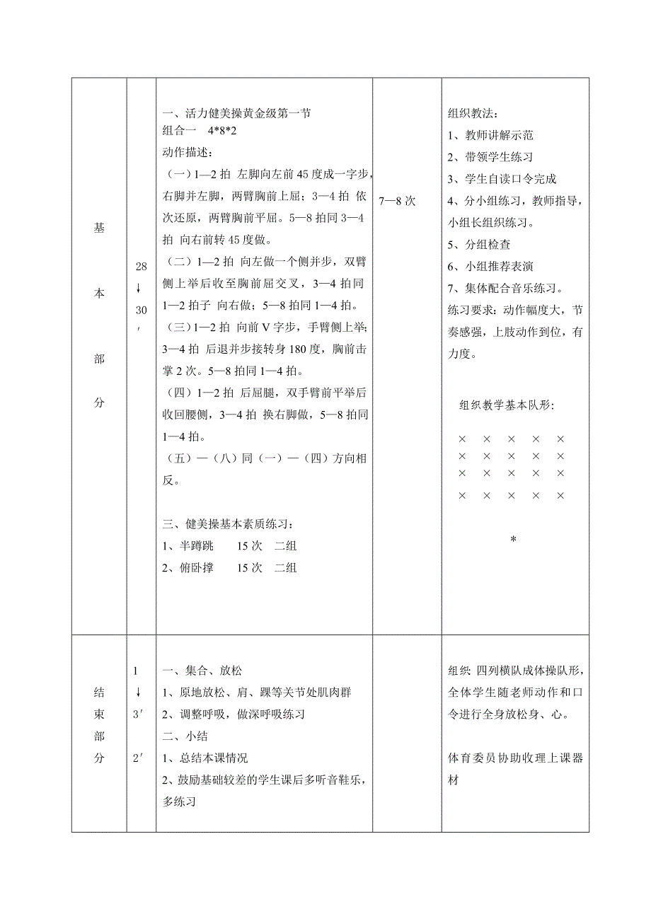 健美操课教案_第2页