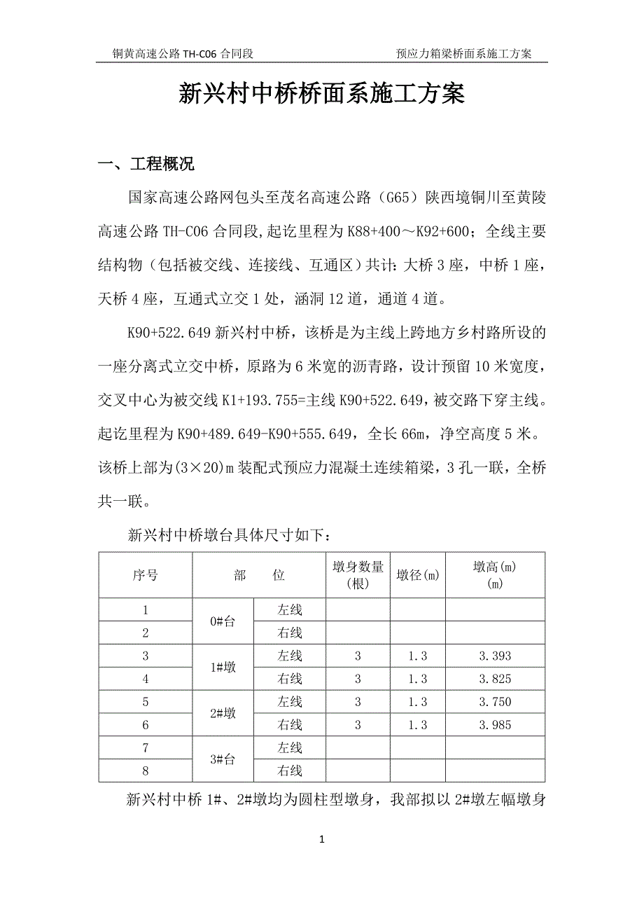 新兴村中桥桥面系施工方案_第1页