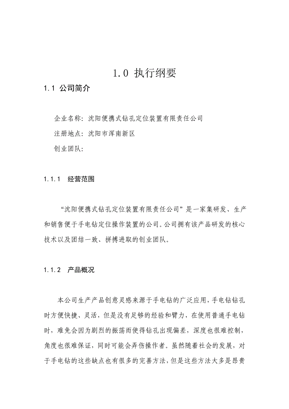 便携式钻孔定位装置公司创业计划书_第4页